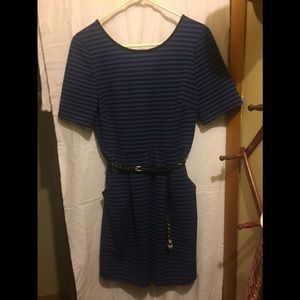 Blue and black dress